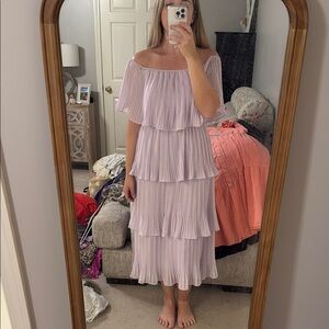 Elegant Off-Shoulder Lavender Dress